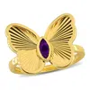 Mimi & Max 1/8ct Tgw Amethyst Butterfly Ring 10k Yellow Gold In Purple
