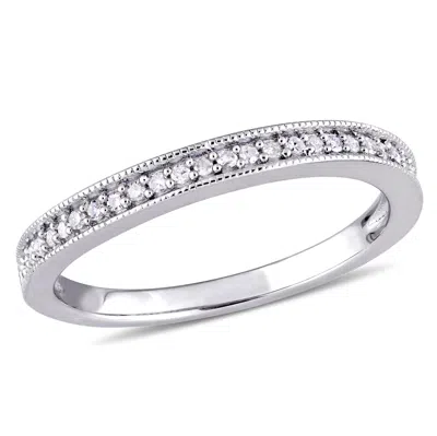 Mimi & Max 1/8ct Tw Diamond Wedding Band In Sterling Silver In White