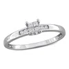 Mimi & Max 1/8ct Tw Princess Cut Diamond Quad Engagement Ring In Sterling Silver In Silver