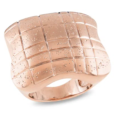 Mimi & Max 18k Gold Plated Rosetone Ring Matte And Sparkling Finish In Multi