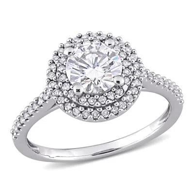 Mimi & Max 1ct Dew Created Moissanite 1/3ct Tw Diamond Engagement Ring 14k White Gold In Silver