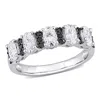 Mimi & Max 1ct Dew Created Moissanite 1/6ct Black Diamond Ring 10k White Gold In Multi