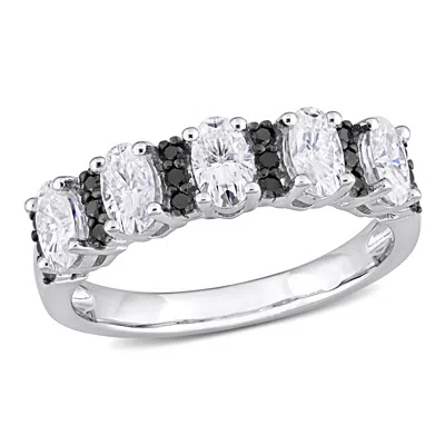 Mimi & Max 1ct Dew Created Moissanite 1/6ct Black Diamond Ring 10k White Gold In Multi