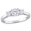Mimi & Max 1ct Dew Created Moissanite 3-stone Engagement Ring In Sterling Silver In Silver