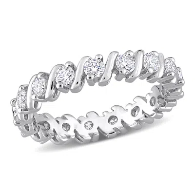 Mimi & Max 1ct Dew Created Moissanite Eternity Band In Sterling Silver In White