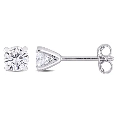 Mimi & Max 1ct Dew Created Moissanite Solitaire Earrings In Sterling Silver