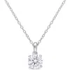 Mimi & Max 1ct Dew Created Moissanite Solitaire Pendant With Chain In Sterling Silver In White