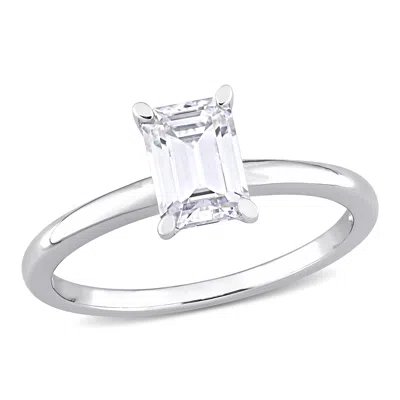 Mimi & Max 1ct Dew Octagon Created Moissanite Solitaire Engagement Ring In Sterling Silver