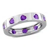 Mimi & Max 1ct Tgw Amethyst Heart Eternity Ring In Sterling Silver