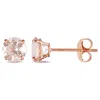 Mimi & Max 1ct Tgw Morganite Solitaire Stud Earrings In 14k Rose Gold In Pink