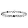 Mimi & Max 1ct Tw Black & White Diamond Tennis Bracelet In Sterling Silver In Multi