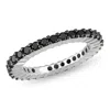 Mimi & Max 1ct Tw Black Diamond Eternity Ring 18k White Gold In Black