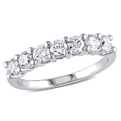Mimi & Max 1ct Dew Created Moissanite Anniversary Band In Sterling Silver In White