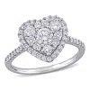 Mimi & Max 1ct Tw Diamond Composite Heart Shape Halo Engagement Ring 10k White Gold In White