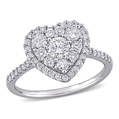 Mimi & Max 1ct Tw Diamond Composite Heart Shape Halo Engagement Ring 10k White Gold