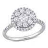 Mimi & Max 1ct Tw Diamond Composite Round Halo Engagement Ring 10k White Gold In White