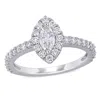 Mimi & Max 1ct Tw Diamond Halo Engagement Ring 14k White Gold In White