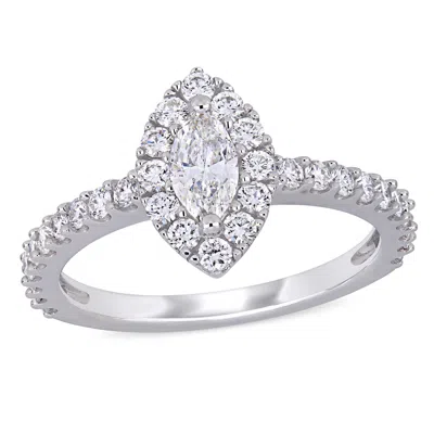 Mimi & Max 1ct Tw Diamond Halo Engagement Ring 14k White Gold