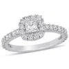 Mimi & Max 1ct Tw Diamond Halo Engagement Ring 14k White Gold In White