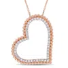 Mimi & Max 1ct Tw Diamond Heart Necklace 14k Rose Gold In Gold