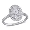 Mimi & Max 1ct Tw Diamond Oval Shape Composite Engagement Ring 10k White Gold In White