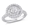 Mimi & Max 1ct Tw Diamond Ring Double Halo Engagement Ring 14k White Gold In White