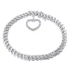 Mimi & Max 1ct Tw Diamond Tennis Bracelet With Heart Charm In Sterling Silver In Silver