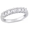 Mimi & Max 1ct Tw Emerald-cut Diamond Semi-eternity Band In 14k White Gold In White