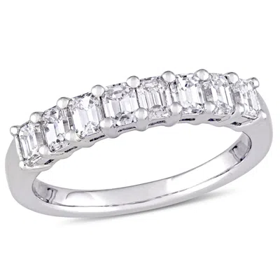 Mimi & Max 1ct Tw Emerald-cut Diamond Semi-eternity Band In 14k White Gold