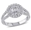 Mimi & Max 1ct Tw Halo Diamond Engagement Ring 14k White Gold In White