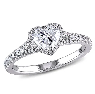 Mimi & Max 1ct Tw Halo Heart Diamond Engagement Ring 14k White Gold