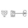 Mimi & Max 1ct Tw Heart-cut Lab-grown Diamond Stud Earrings 14k White Gold In White