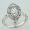 Mimi & Max 1ct Tw Marquise Diamond Engagement Ring 14k White Gold In White
