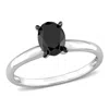 Mimi & Max 1ct Tw Oval Black Diamond Solitaire Engagement Ring 14k White Gold In Black