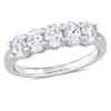 Mimi & Max 1ct Tw Oval-cut Diamond Semi-eternity Band 14k White Gold In White