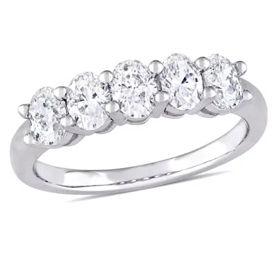 Mimi & Max 1ct Tw Oval-cut Diamond Semi-eternity Band 14k White Gold