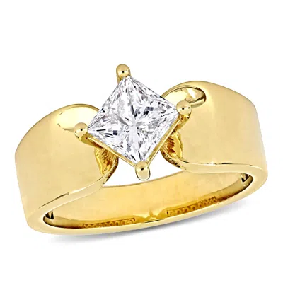 Mimi & Max 1ct Tw Princess-cut Diamond Solitaire Ring In 14k Yellow Gold In White