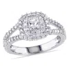 Mimi & Max 1ct Tw Princess Cut Halo Diamond Engagement Ring 14k White Gold In White