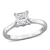 Mimi & Max 1ct Tw Princess-cut Lab-grown Diamond Solitaire Engagement Ring With Side Accents In Sterling Silver In White