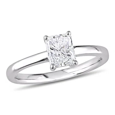 Mimi & Max 1ct Tw Radiant-cut Diamond Solitaire Engagement Ring 14k White Gold In Multi