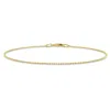 MIMI & MAX 1MM BALL CHAIN ANKLET IN YELLOW SILVER - 9 IN