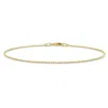 Mimi & Max 1mm Ball Chain Anklet In Yellow Silver - 9 In In Yellow