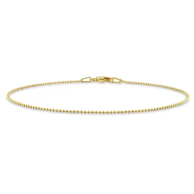 Mimi & Max 1mm Ball Chain Anklet In Yellow Silver - 9 In In Gold