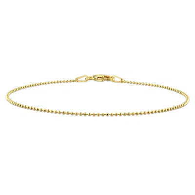 Mimi & Max 1mm Ball Chain Bracelet In Yellow Plated Sterling Silver - 7.5 In