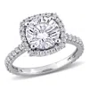 Mimi & Max 2 1/2ct Dew Created Moissanite Halo Engagement Ring In 10k White Gold In White