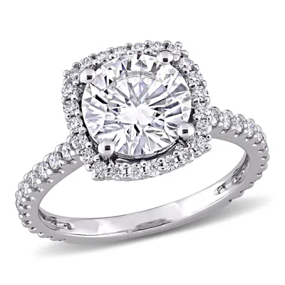Mimi & Max 2 1/2ct Dew Created Moissanite Halo Engagement Ring In 10k White Gold