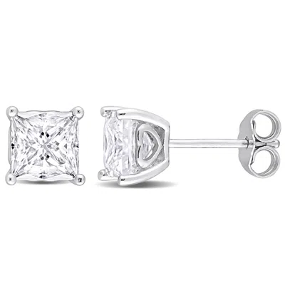 Mimi & Max 2 1/2ct Dew Square Created Moissanite Stud Earrings In Sterling Silver