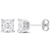 Mimi & Max 2 1/2ct Dew Square Created Moissanite Stud Earrings In Sterling Silver In White