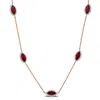 Mimi & Max 2 1/2ct Tgw Citrine And 1/4ct Tw Diamond Station Necklace In 14k Yellow Gold
