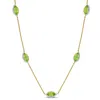 Mimi & Max 2 1/2ct Tgw Citrine And 1/4ct Tw Diamond Station Necklace In 14k Yellow Gold
